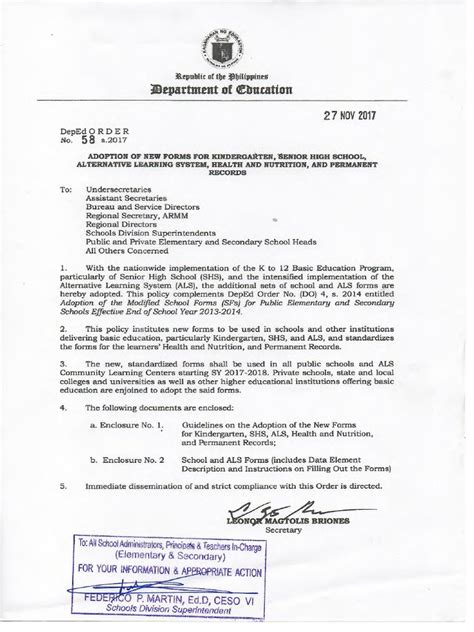 do 58 2017|DepEd Memorandum No. 58 S. 2017 .